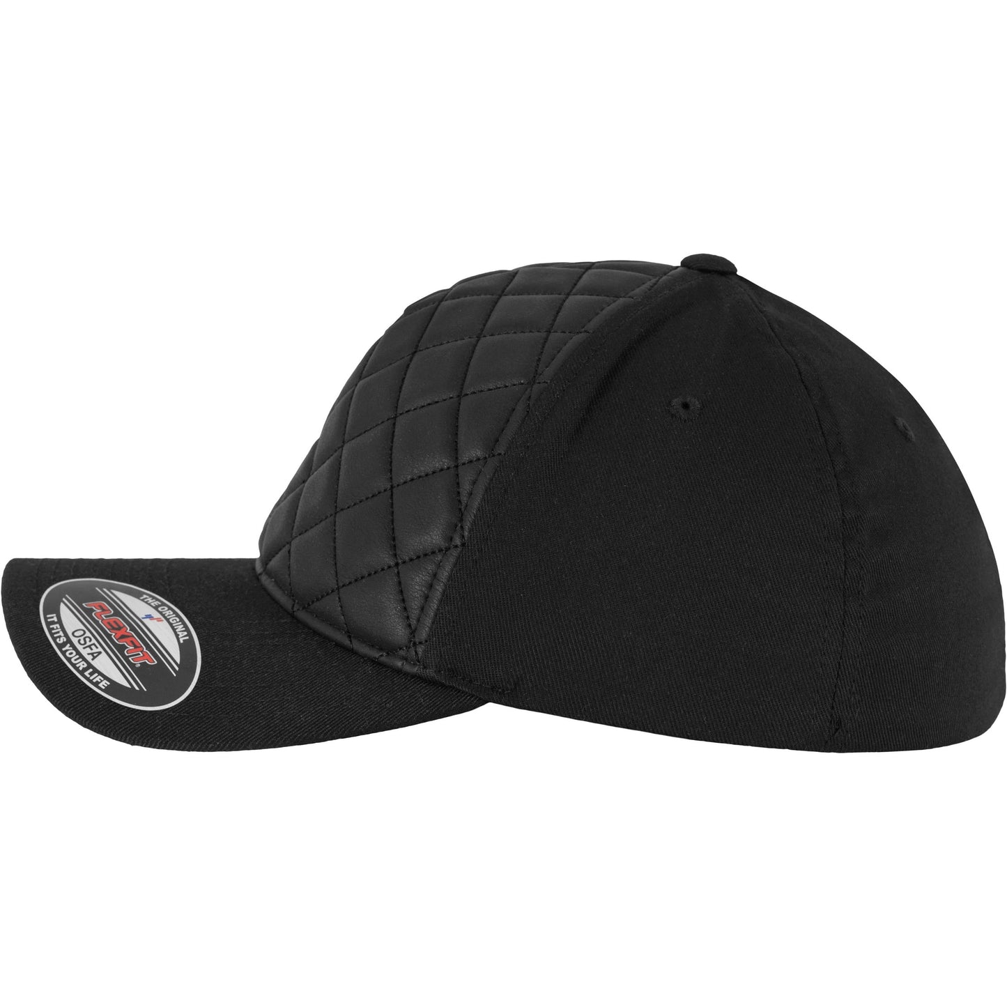 Flexfit By Yupoong Diamond Quilted Cap Athletic Shape Leather Imitation Front