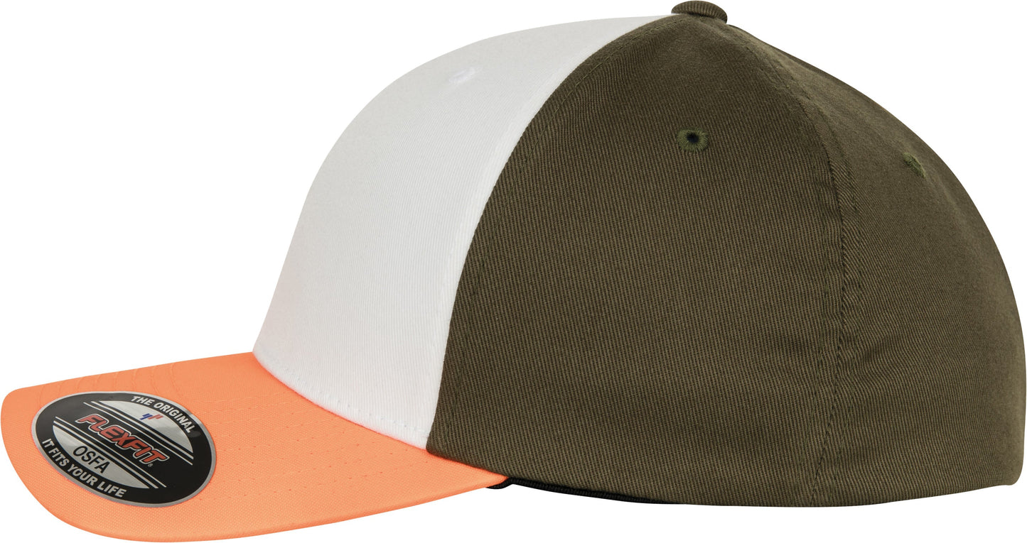 Flexfit By Yupoong 3-Tone Cap Relaxed Style Pre-Curved Visor S/M L/XL