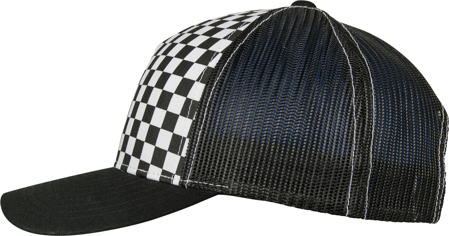 Flexfit Yupoong Checkerboard Retro Trucker Cap Snapback Mesh Back 6506Cb