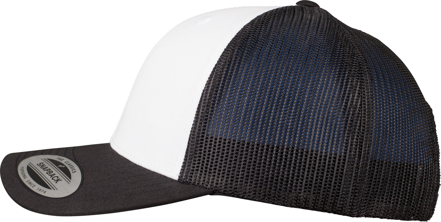 Flexfit Yupoong Retro Trucker Cap Coloured Front White Canvas Mesh Back