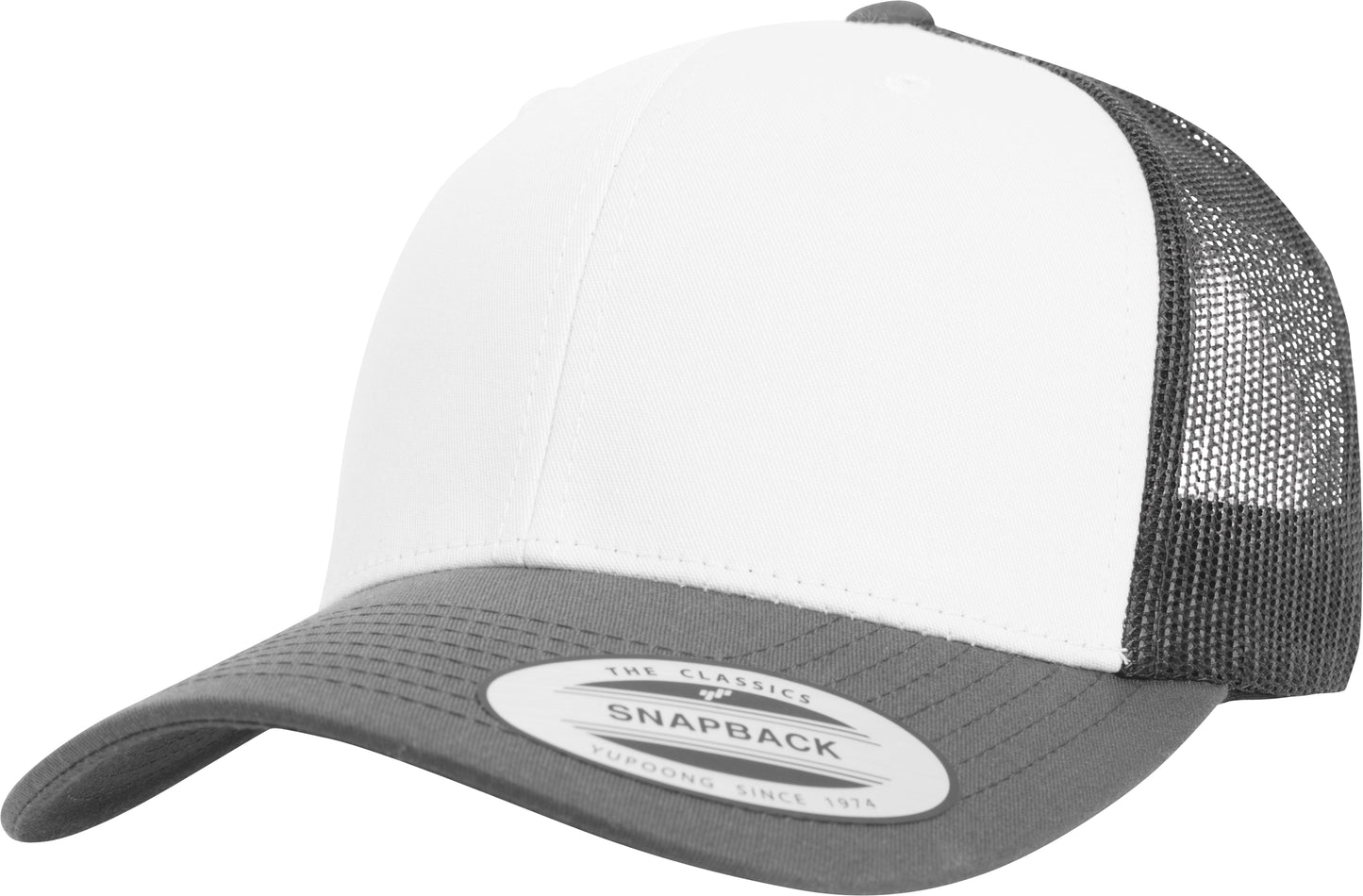 Flexfit Yupoong Retro Trucker Cap Coloured Front White Canvas Mesh Back