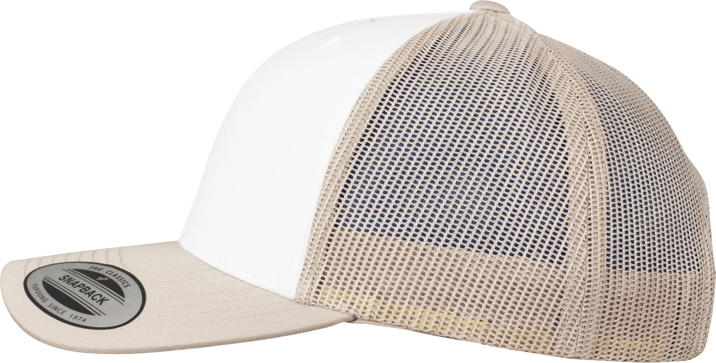 Flexfit Yupoong Retro Trucker Cap Coloured Front White Canvas Mesh Back
