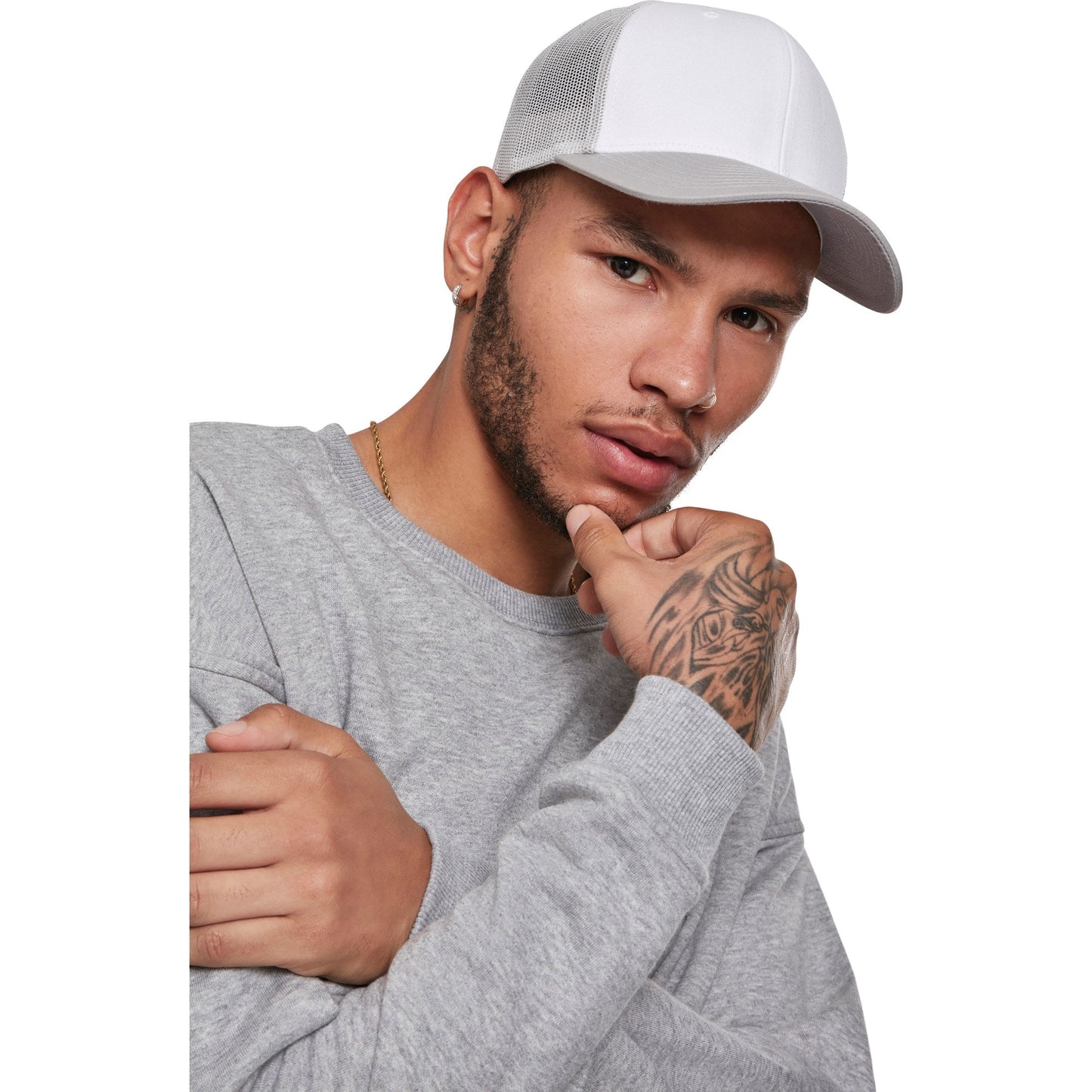 Flexfit Yupoong Retro Trucker Cap Coloured Front White Canvas Mesh Back