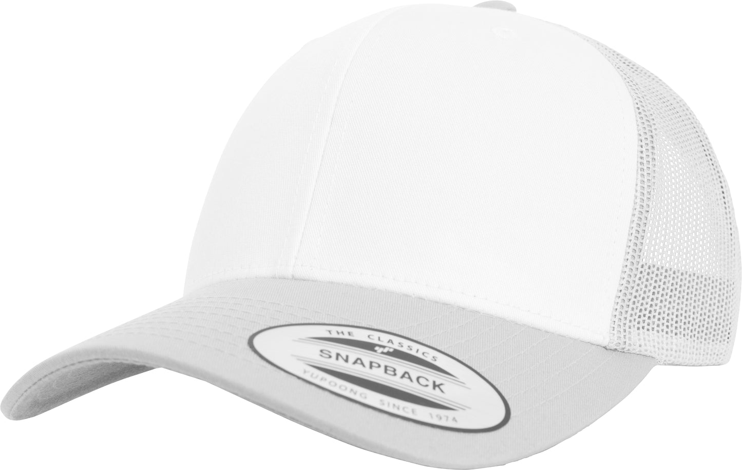 Flexfit Yupoong Retro Trucker Cap Coloured Front White Canvas Mesh Back