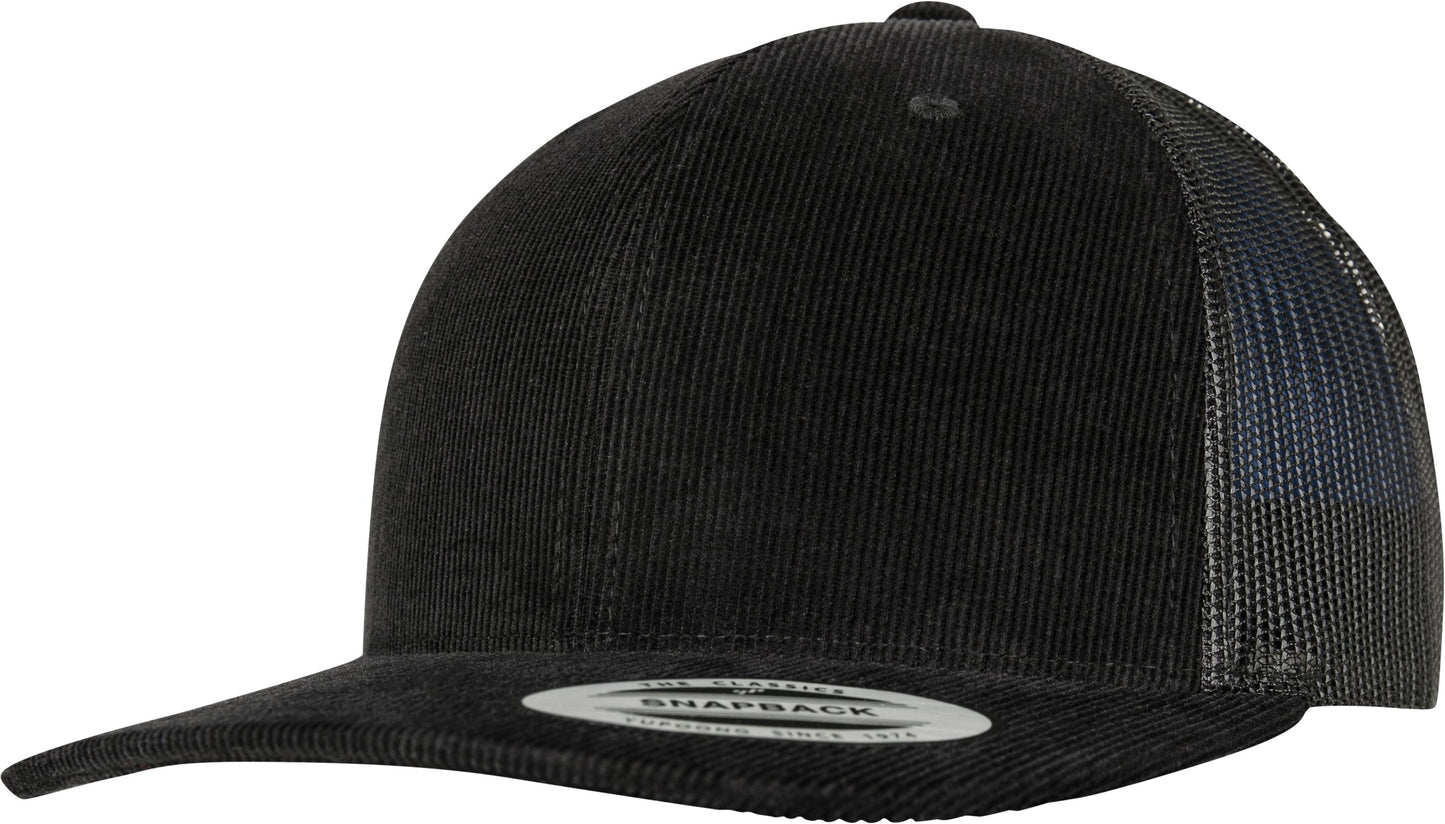 Flexfit Yupoong Corduroy Retro Trucker Cap Snapback Curved Visor Mesh 6606Ct