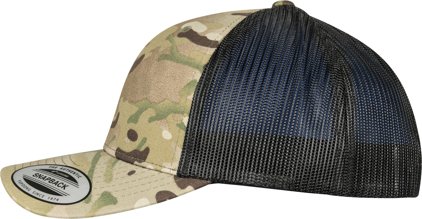 Flexfit Yupoong Retro Trucker Cap Multicam Camo Snapback Mesh One Size