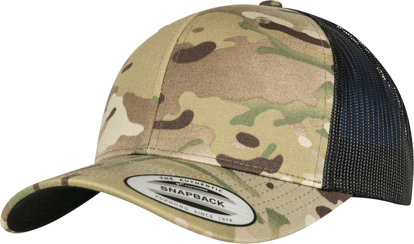 Flexfit Yupoong Retro Trucker Cap Multicam Camo Snapback Mesh One Size