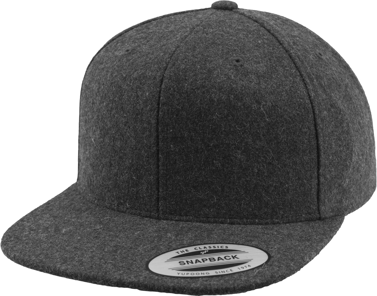 Flexfit Yupoong Melton Wool Snapback Cap Classic Shape Green Undervisor