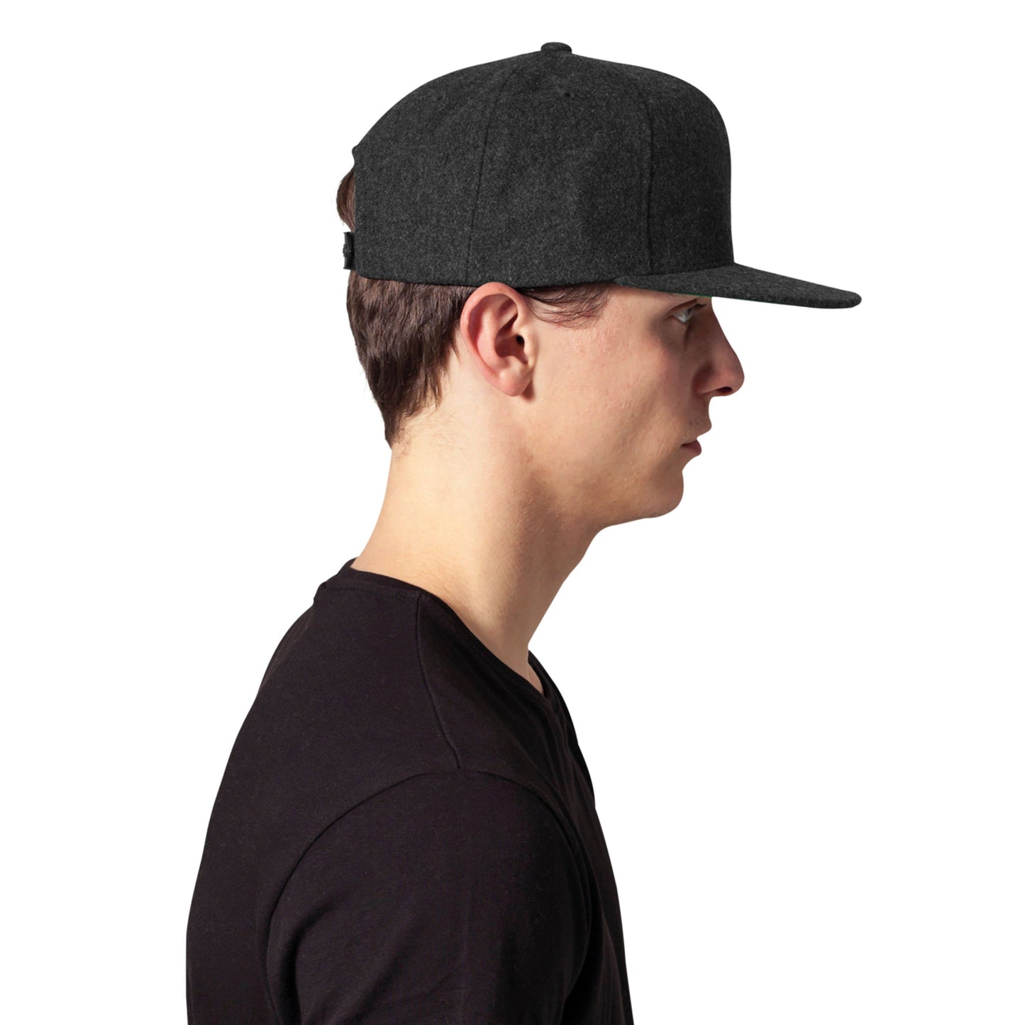 Flexfit Yupoong Melton Wool Snapback Cap Classic Shape Green Undervisor