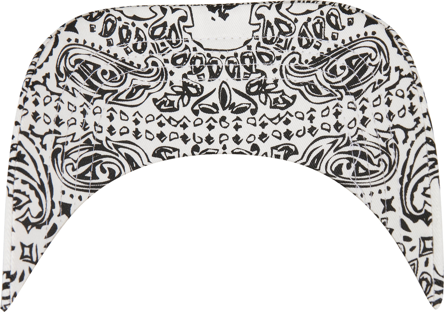 Flexfit Yupoong Bandana Print Visor Adjustable Hook & Loop Fastener Black White