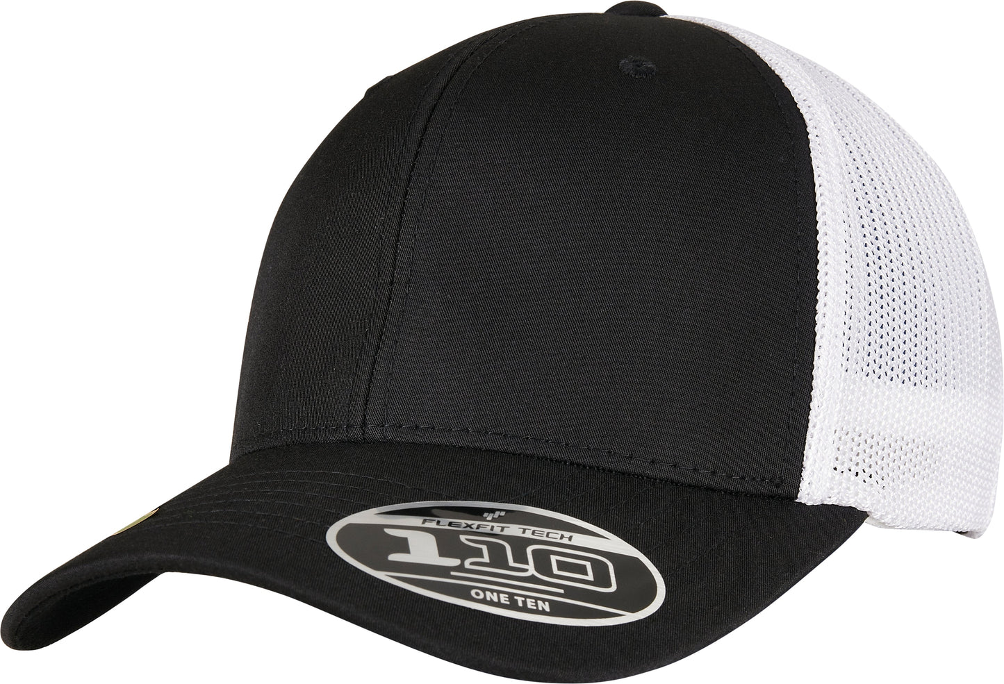 Flexfit By Yupoong 110 Recycled Two-Tone Trucker Cap Snapback Black White
