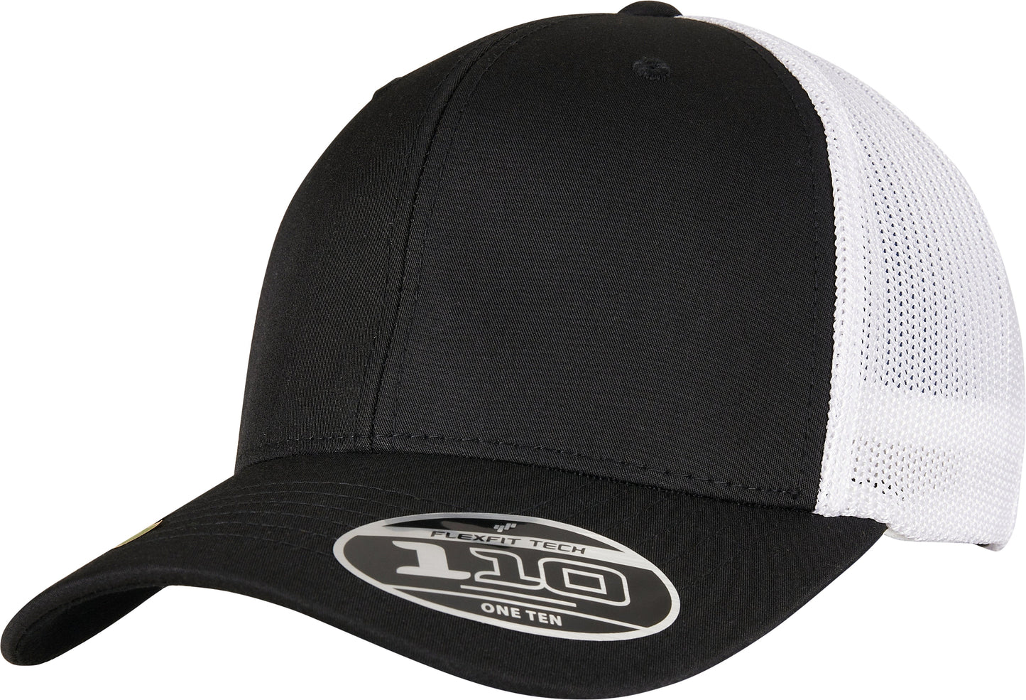 Flexfit By Yupoong 110 Recycled Two-Tone Trucker Cap Snapback Black White