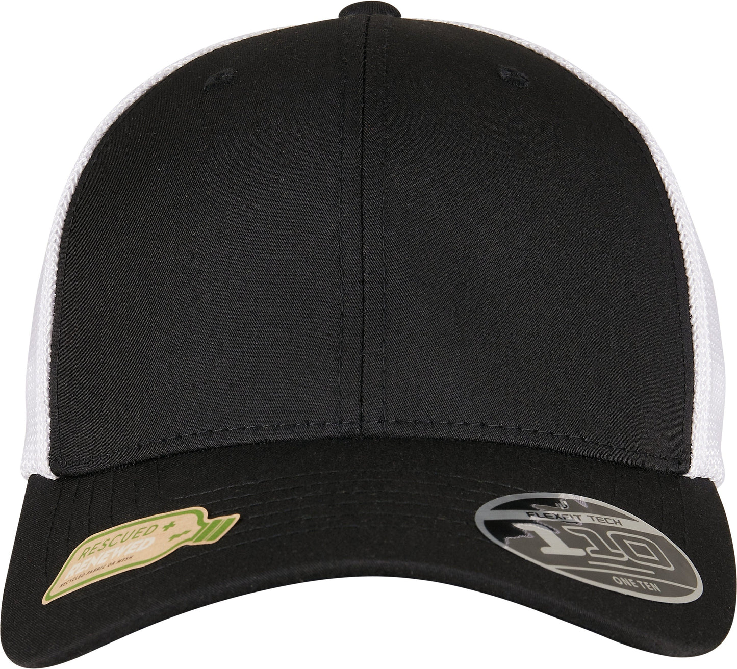 Flexfit By Yupoong 110 Recycled Two-Tone Trucker Cap Snapback Black White