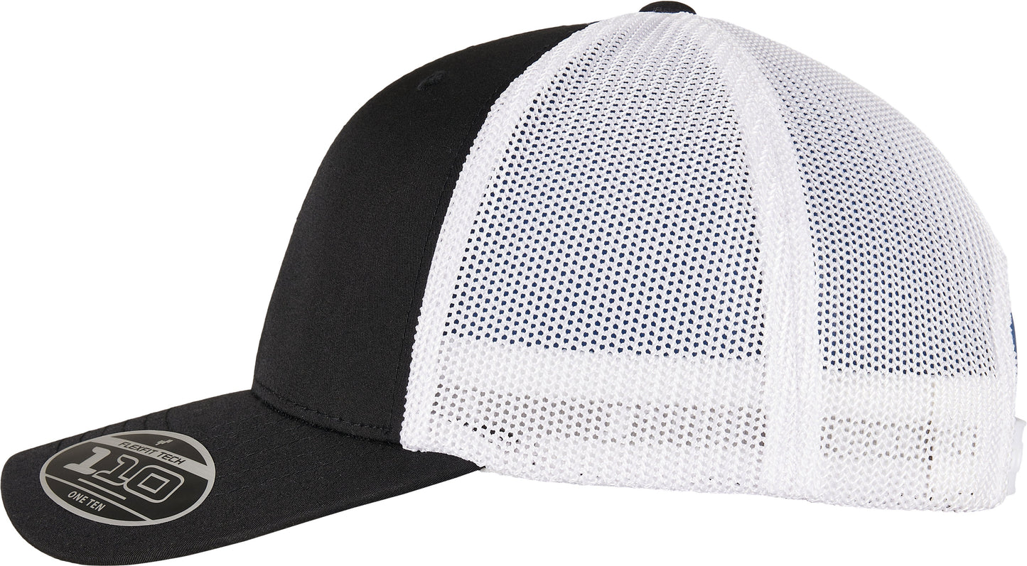 Flexfit By Yupoong 110 Recycled Two-Tone Trucker Cap Snapback Black White