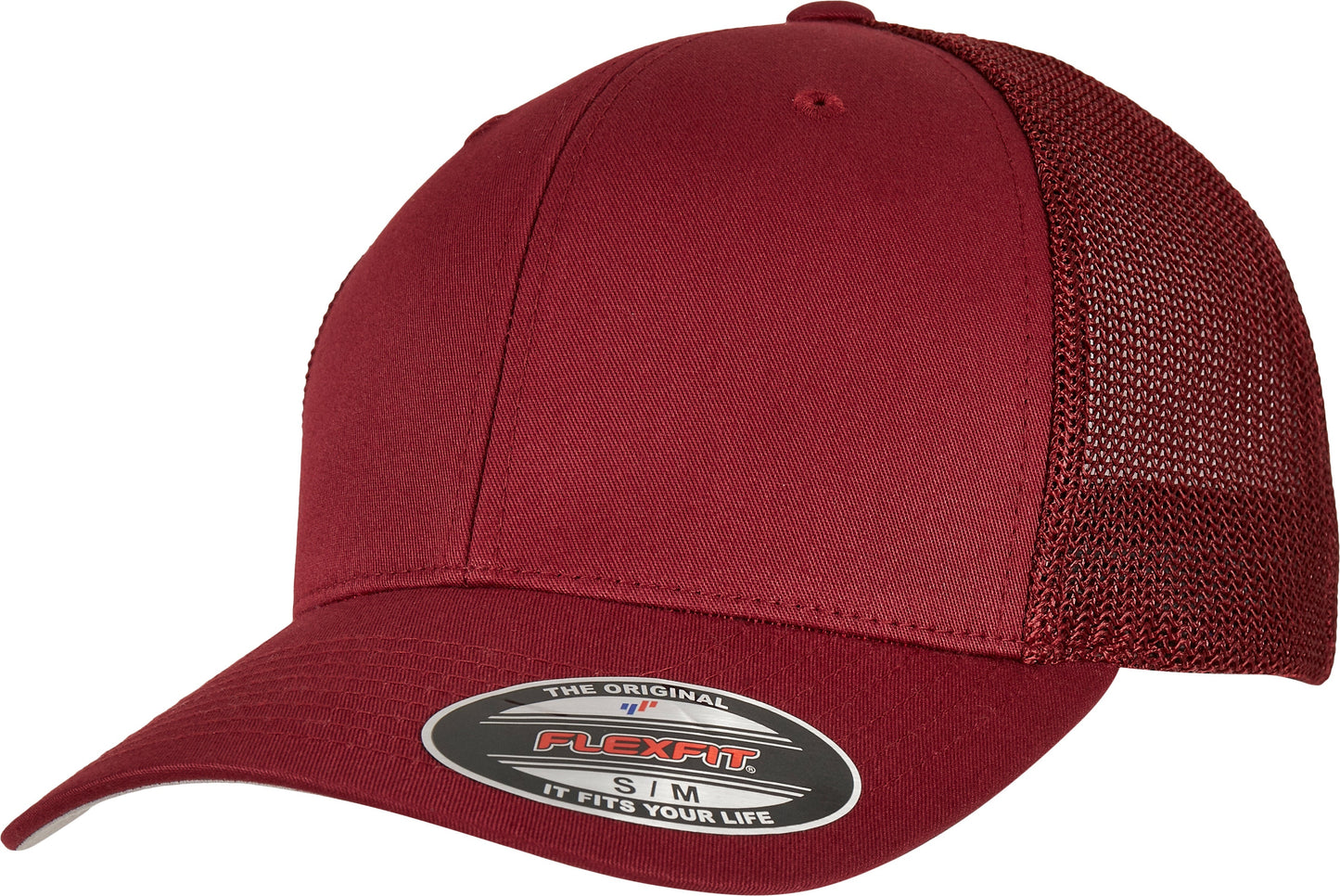 Flexfit By Yupoong Mesh Trucker Cap Curved Brim Comfortable One Size Black
