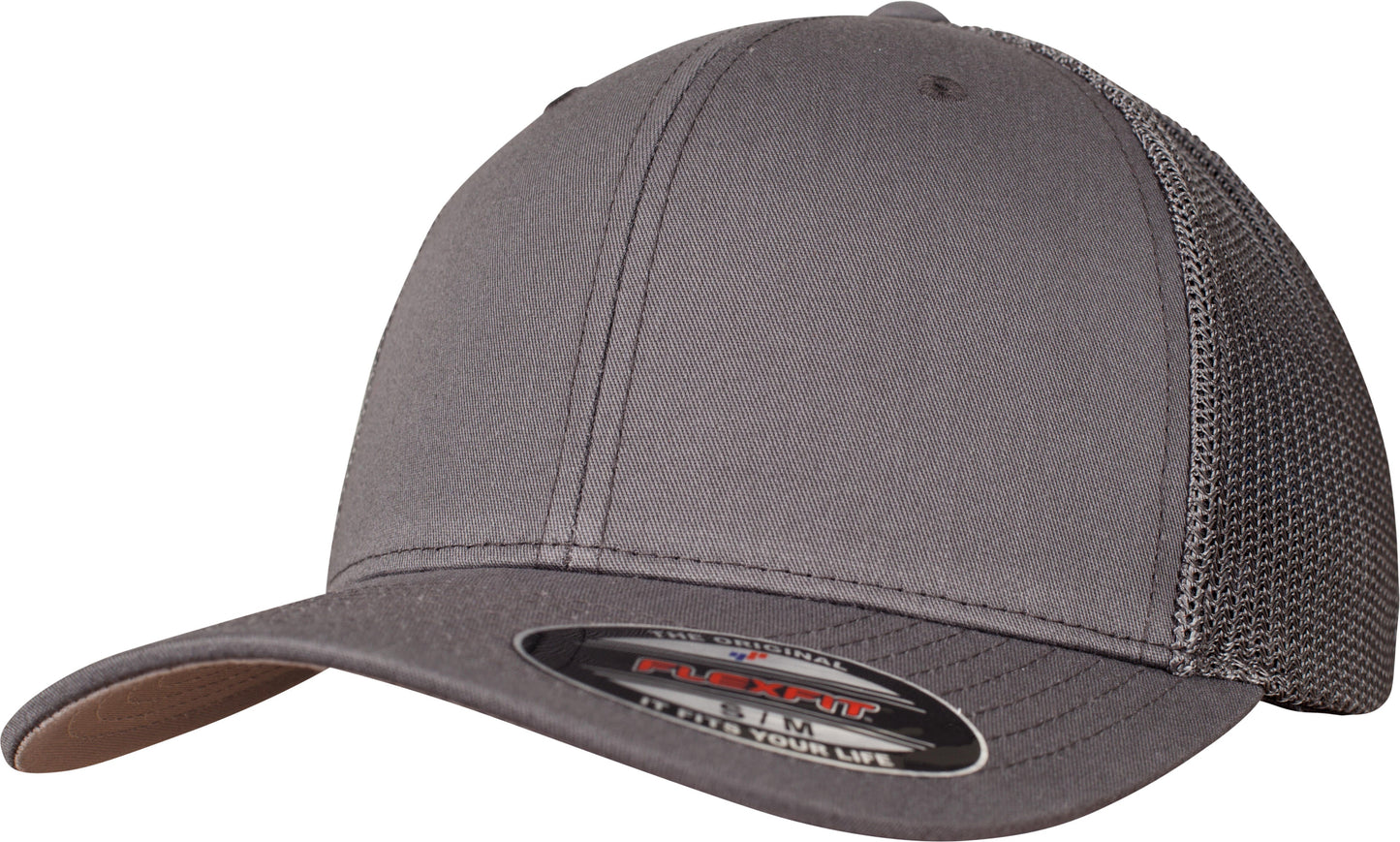 Flexfit By Yupoong Mesh Trucker Cap Curved Brim Comfortable One Size Black