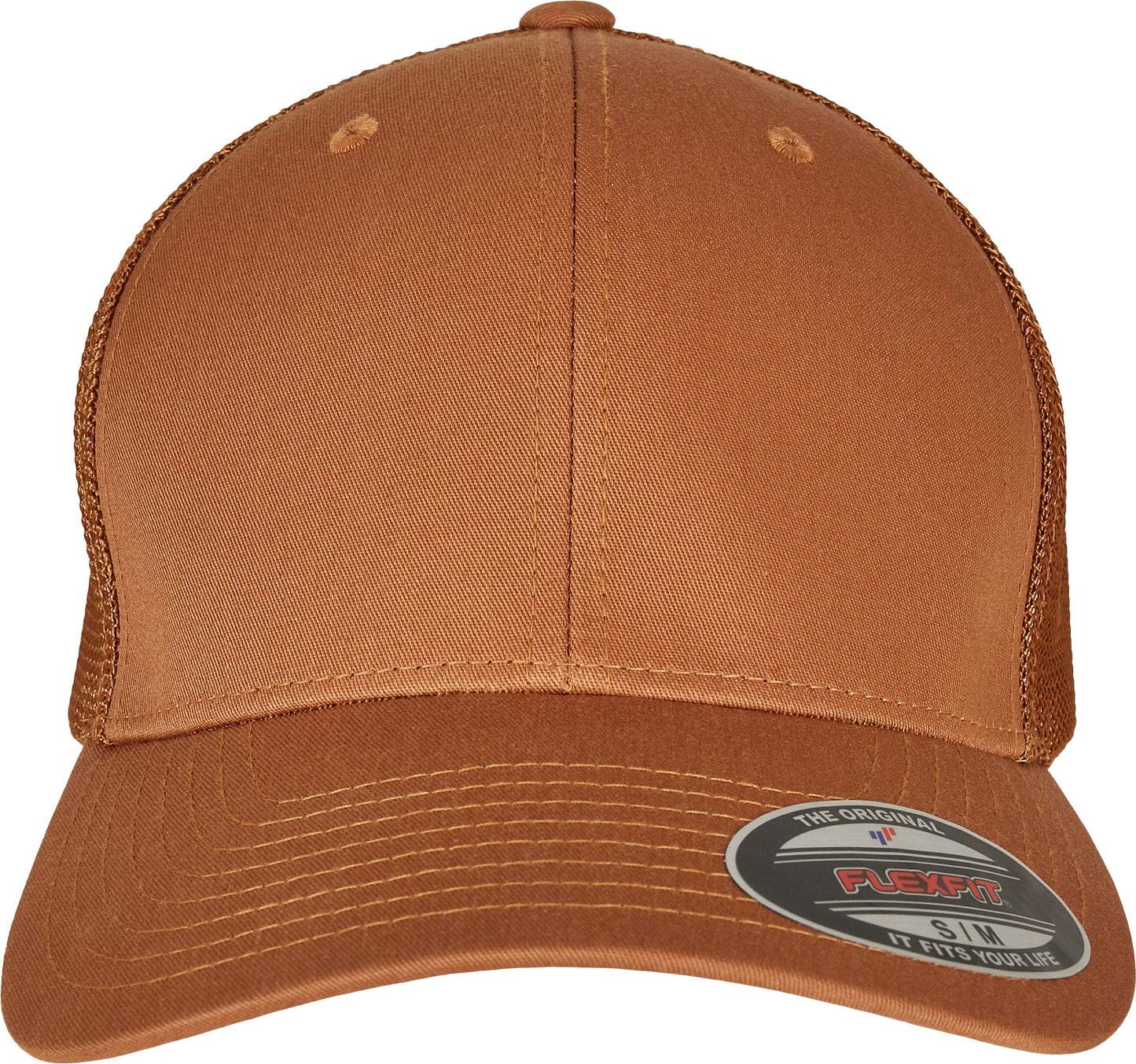 Flexfit By Yupoong Mesh Trucker Cap Curved Brim Comfortable One Size Black