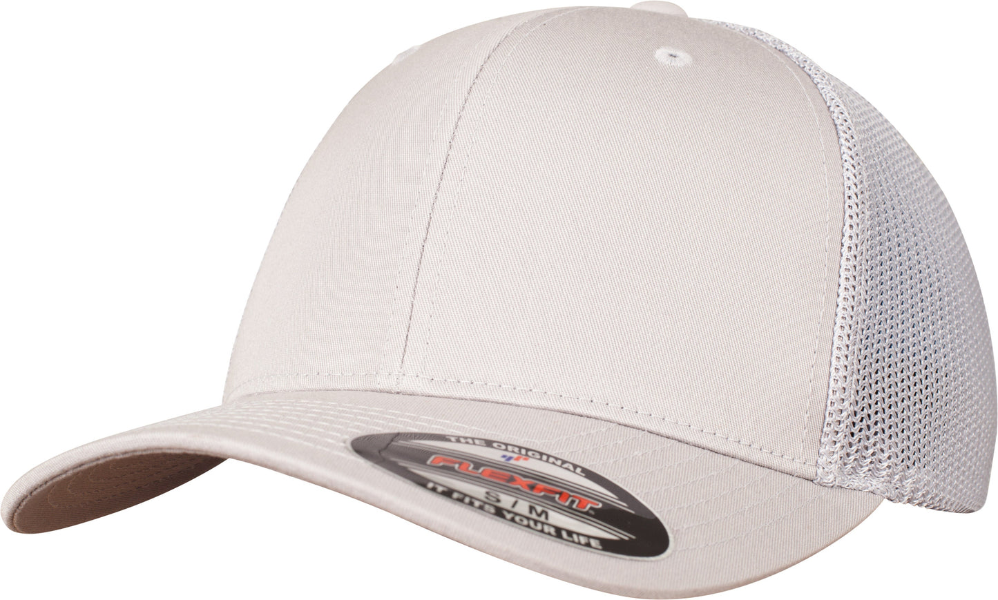 Flexfit By Yupoong Mesh Trucker Cap Curved Brim Comfortable One Size Black