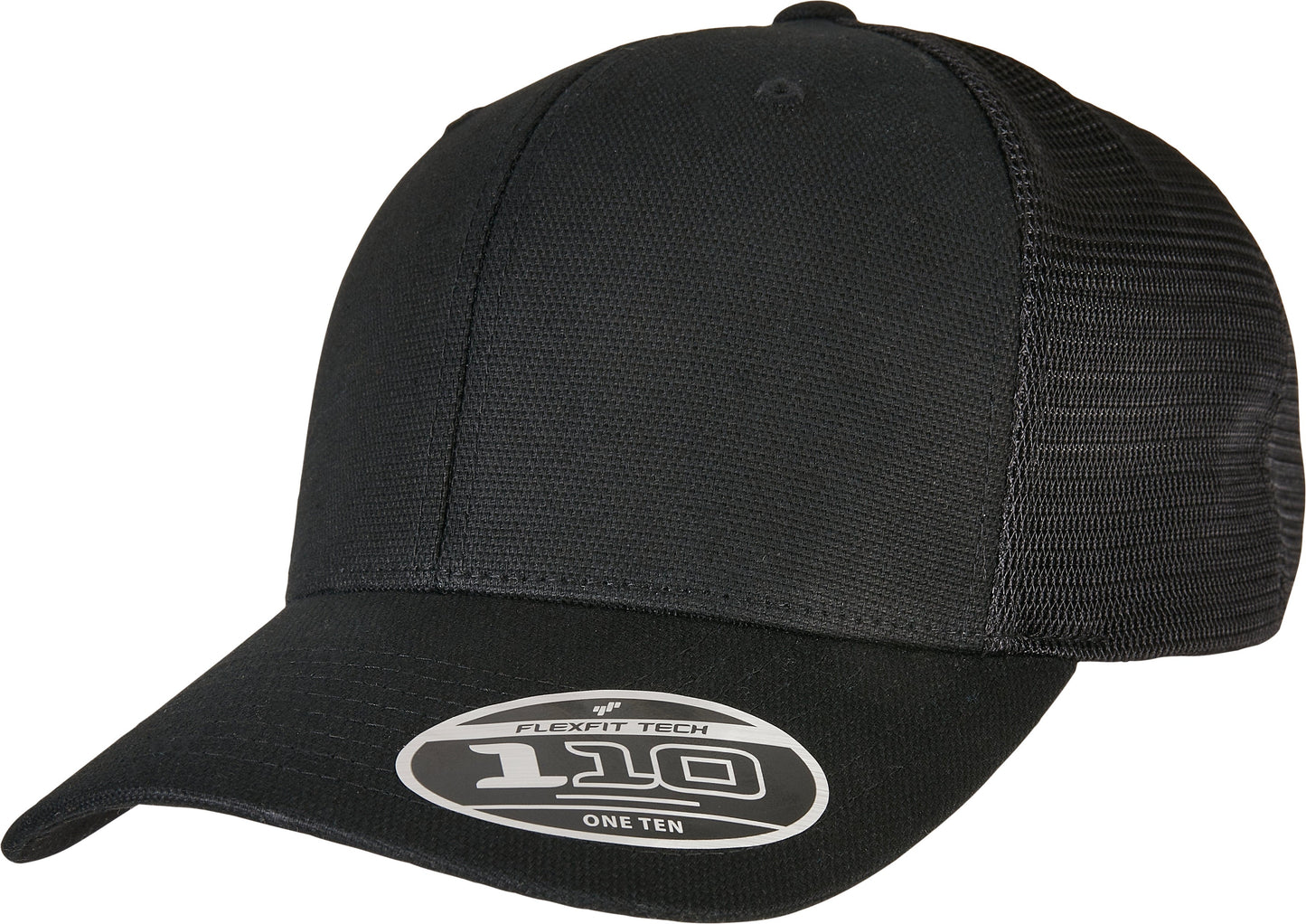 Flexfit Yupoong 110 Structured Canvas Trucker Cap Snapback One Size Black