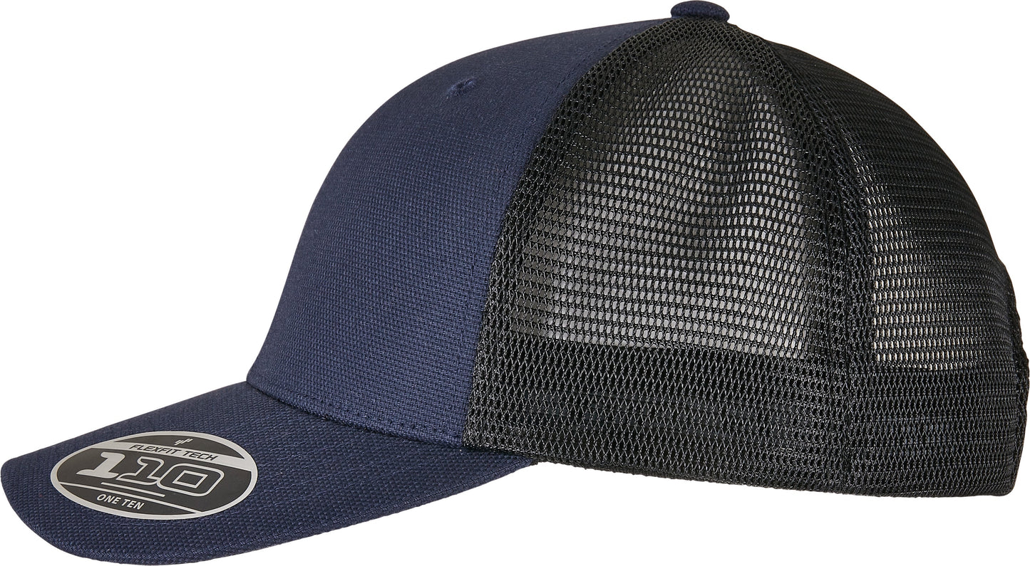 Flexfit Yupoong 110 Structured Canvas Trucker Cap Snapback One Size Black