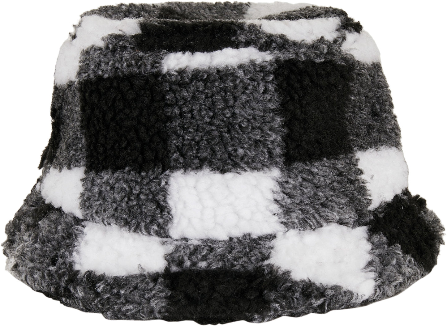 Flexfit Yupoong Sherpa Check Bucket Hat Fluffy Fabric One Size Unisex