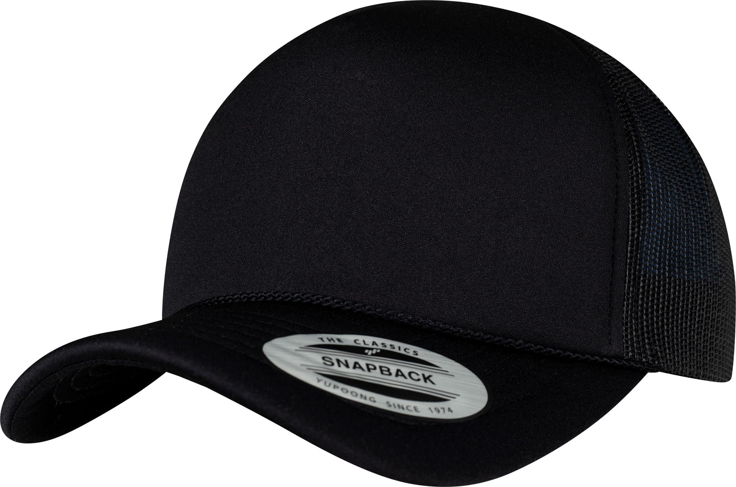 Flexfit Yupoong Foam Trucker Cap Curved Visor Snapback Five-Panel White Mesh