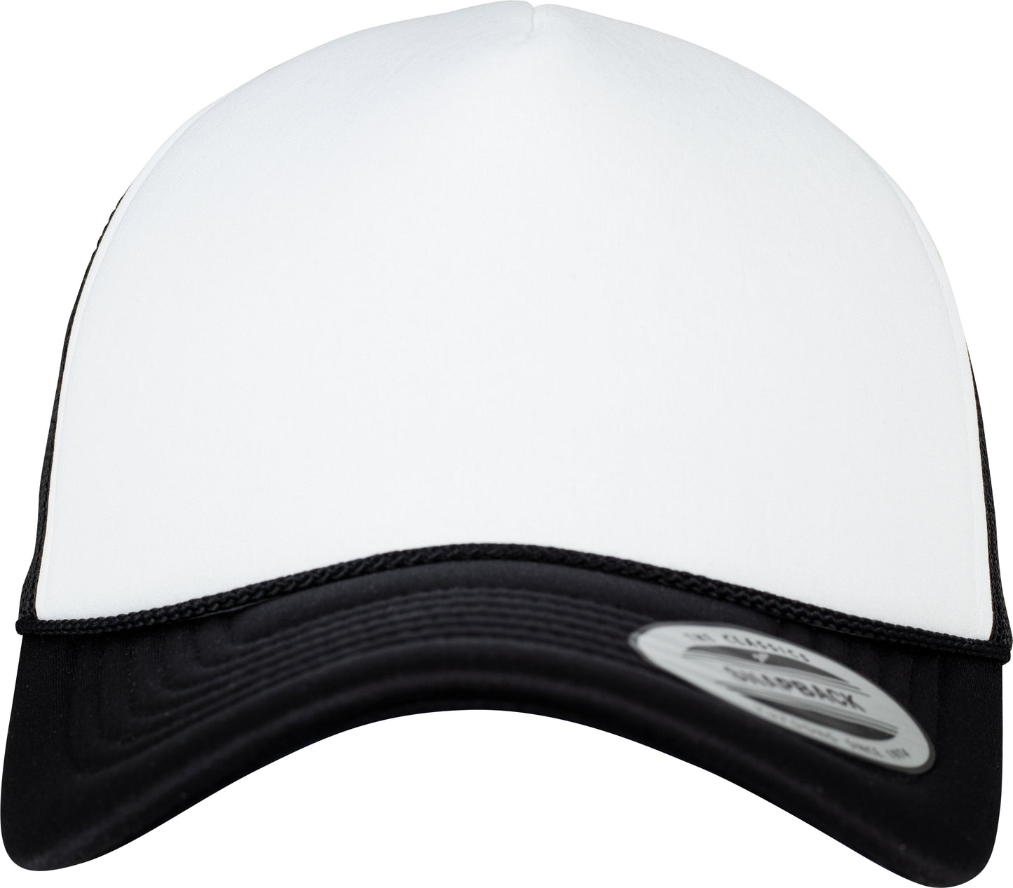Flexfit Yupoong Foam Trucker Cap Curved Visor Snapback Five-Panel White Mesh