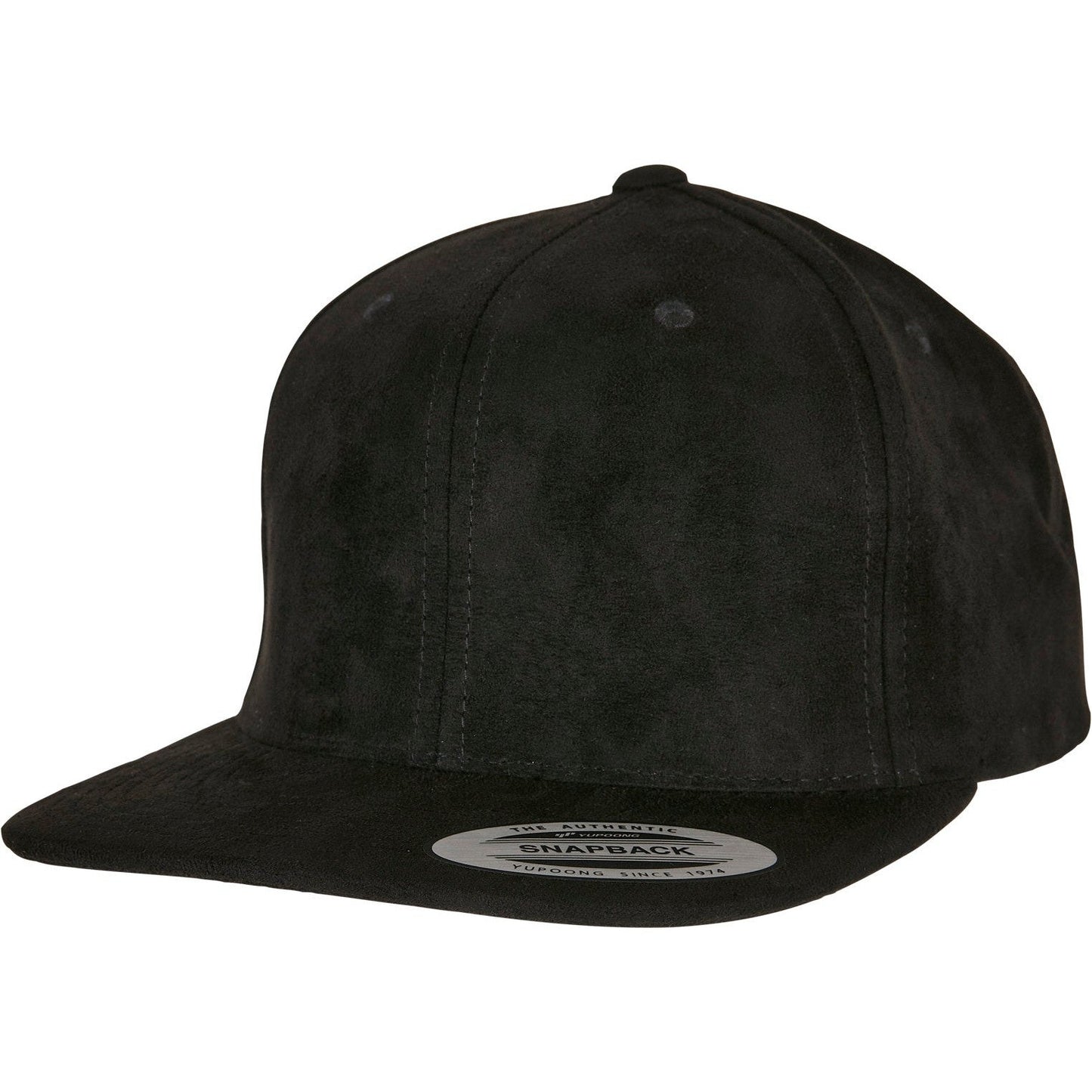 Flexfit Yupoong Imitation Suede Leather Snapback Cap Flat Visor Six-Panel