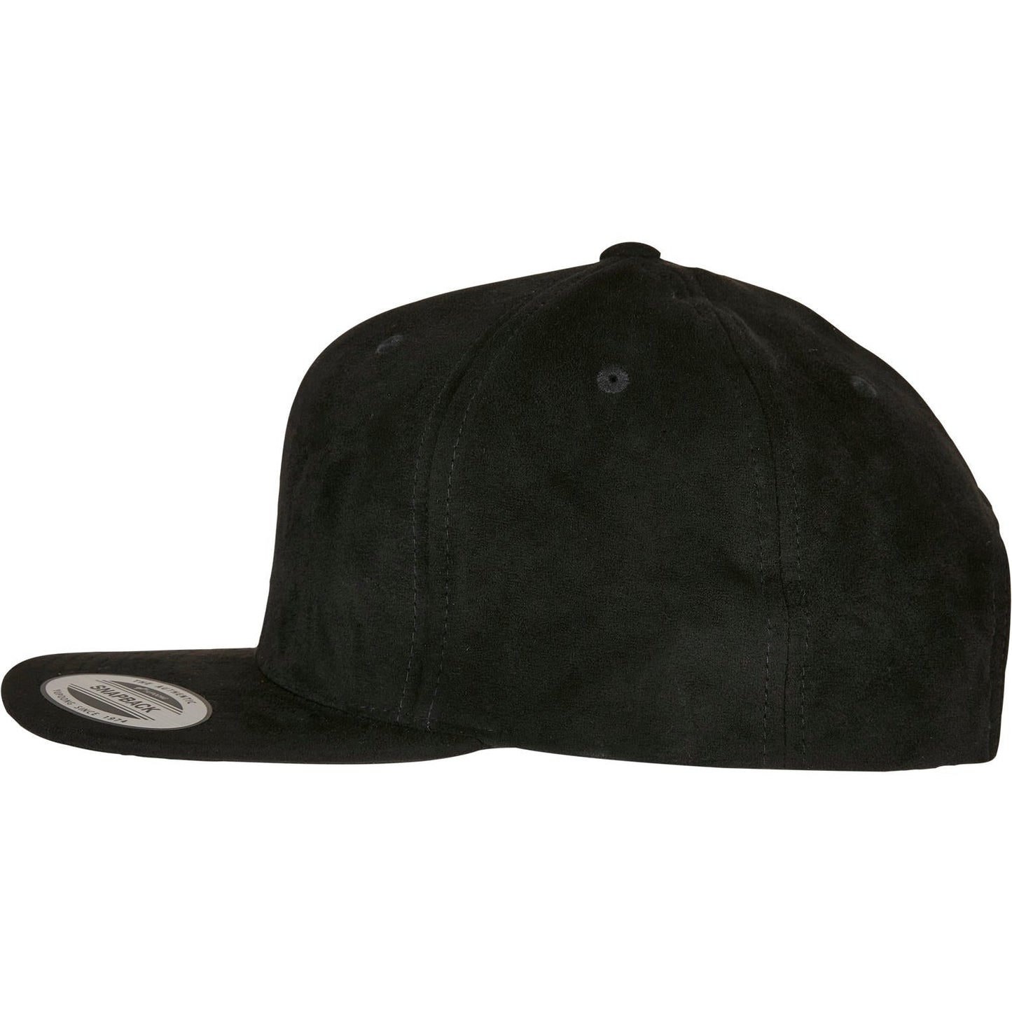 Flexfit Yupoong Imitation Suede Leather Snapback Cap Flat Visor Six-Panel