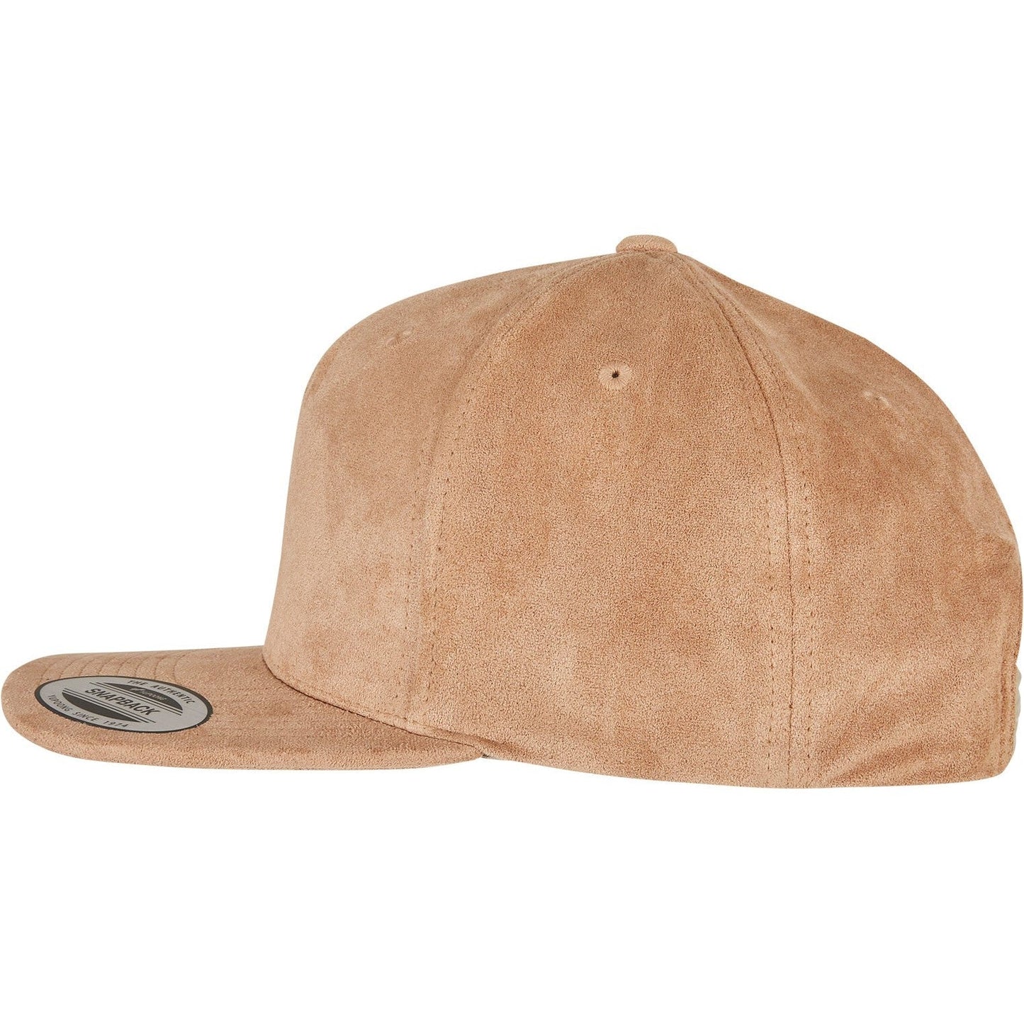 Flexfit Yupoong Imitation Suede Leather Snapback Cap Flat Visor Six-Panel