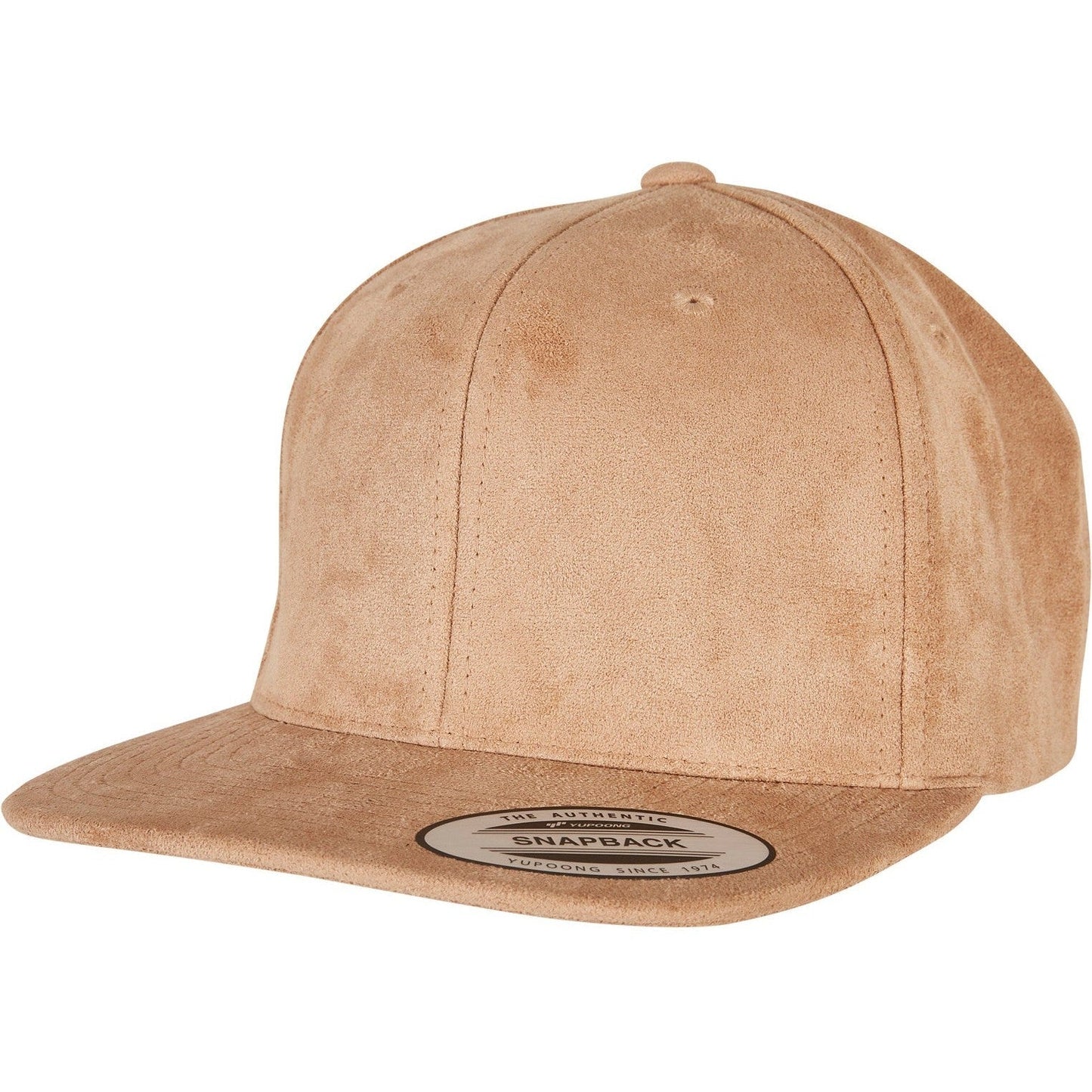 Flexfit Yupoong Imitation Suede Leather Snapback Cap Flat Visor Six-Panel