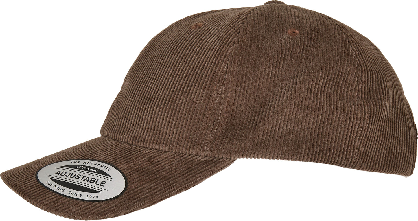 Flexfit Yupoong Low-Profile Corduroy Dad Cap Curved Brim Metal Buckle