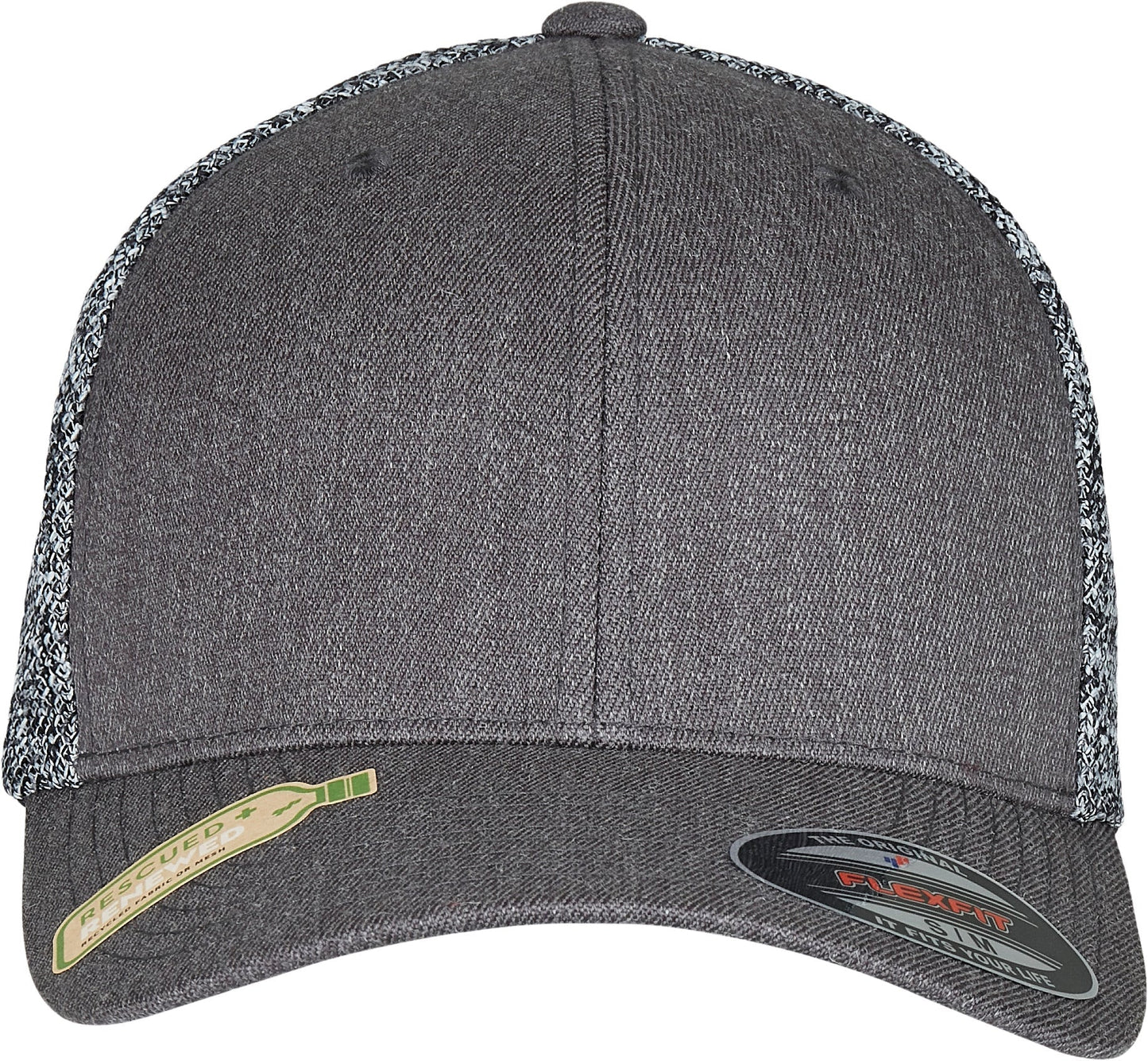 Flexfit By Yupoong Trucker Cap Melange Mesh Eco-Friendly Curved Visor