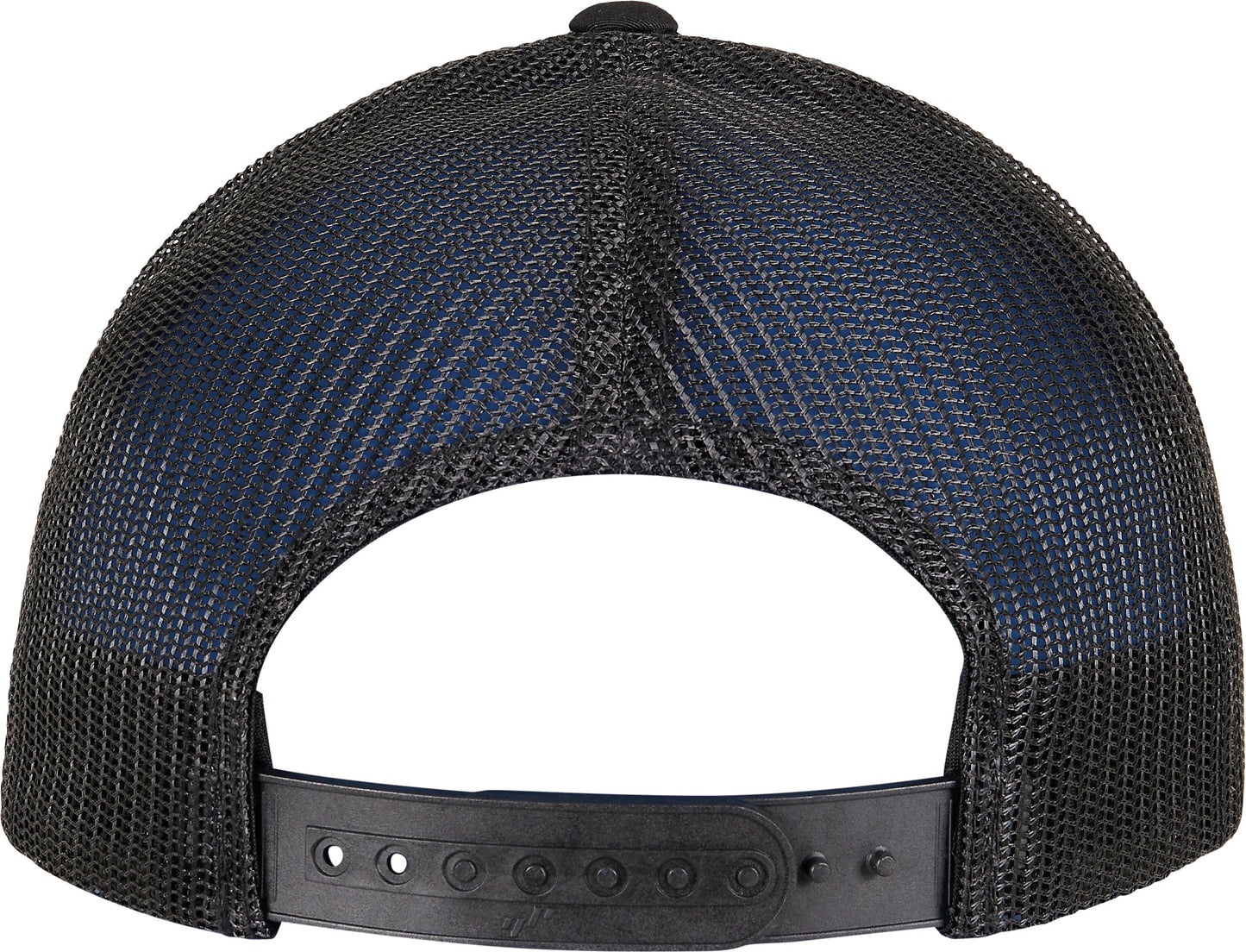 Flexfit Yupoong Trucker Cap Recycled Polyester Snapback Curved Visor Black