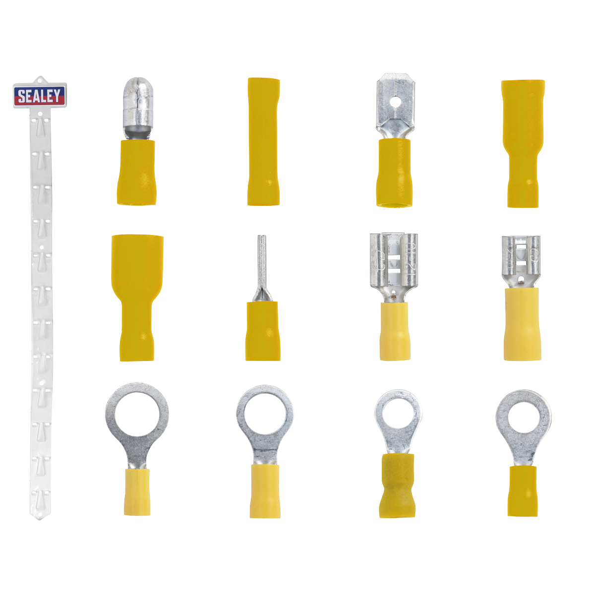 Sealey Yellow Terminal Clip Strip Deal 100 Pack Various Sizes Fully Insulated
