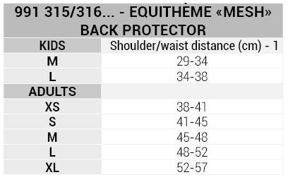 Equitheme Mesh Back Protector Lightweight Equestrian Safety Gear
