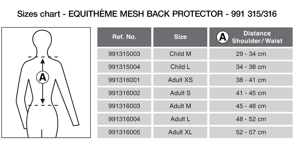 Equitheme Mesh Back Protector Lightweight Equestrian Safety Gear