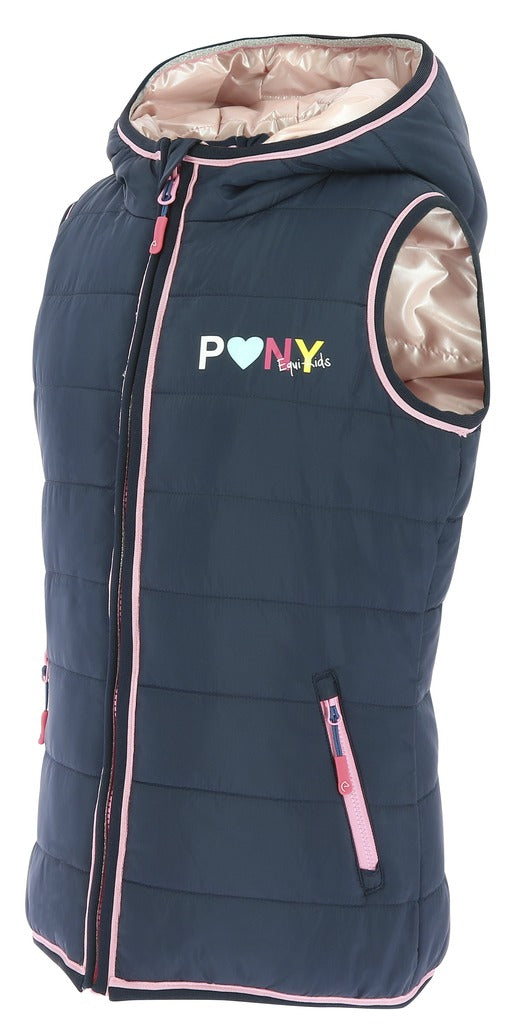 Equitheme Equi-Kids Jade Reversible Sleeveless Jacket EquiKids With Hood