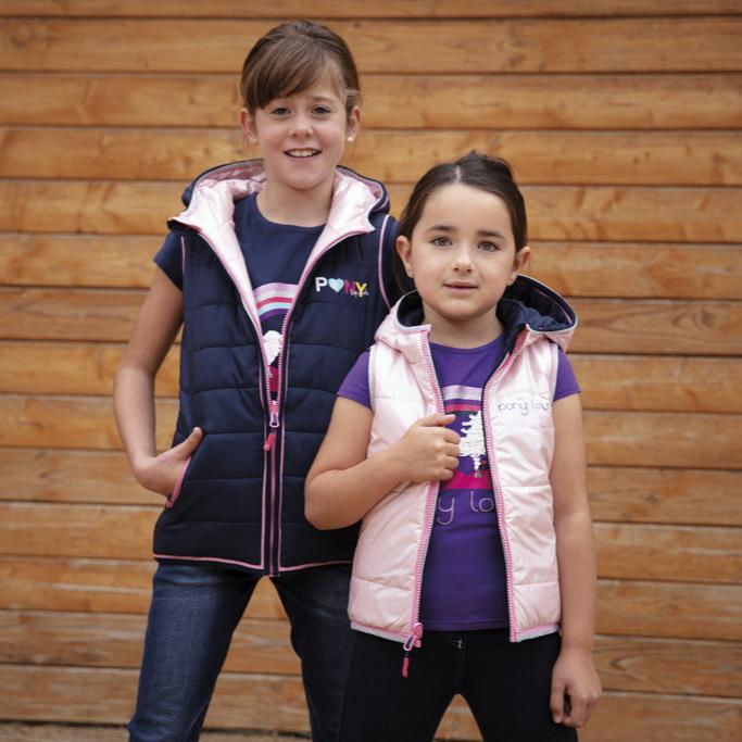 Equitheme Equi-Kids Jade Reversible Sleeveless Jacket EquiKids With Hood
