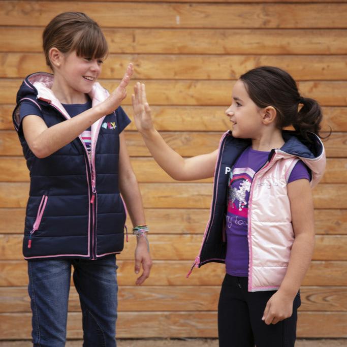 Equitheme Equi-Kids Jade Reversible Sleeveless Jacket EquiKids With Hood
