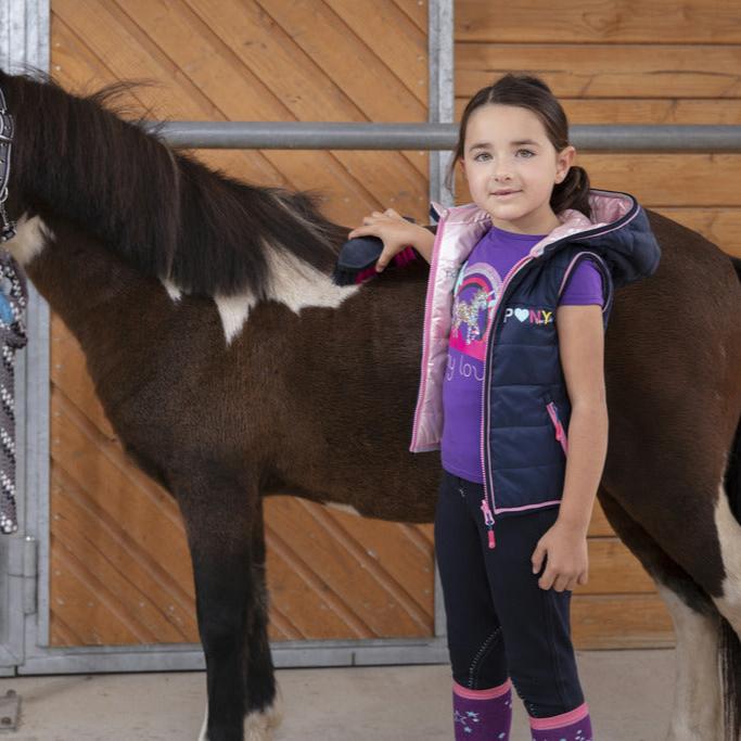 Equitheme Equi-Kids Jade Reversible Sleeveless Jacket EquiKids With Hood