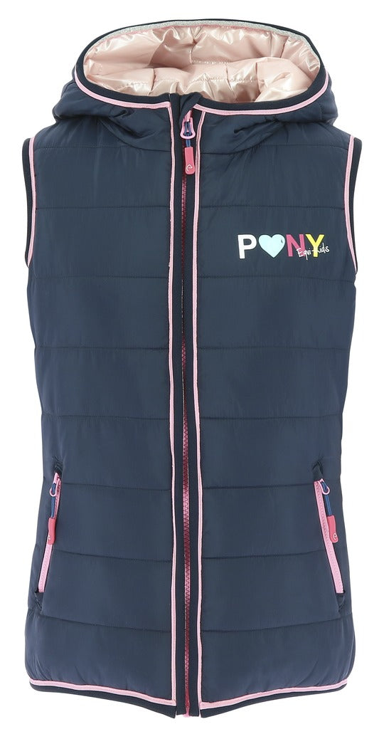 Equitheme Equi-Kids Jade Reversible Sleeveless Jacket EquiKids With Hood