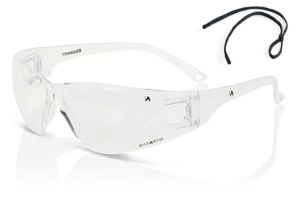Beeswift Clear Wrap Around Safety Spectacles Polycarbonate Lens UV Filter