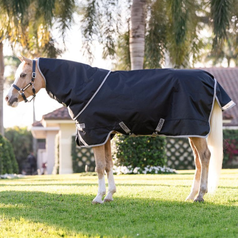 Horseware Ireland Amigo 1200D Plus Pony 50g Turnout Rug#colour_black-titanium-grey-silver