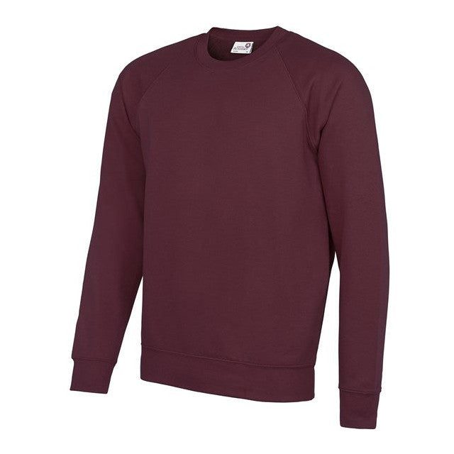 Awdis Academy Senior Raglan Sweatshirt Crew Neck Cotton Blend Comfortable Fit