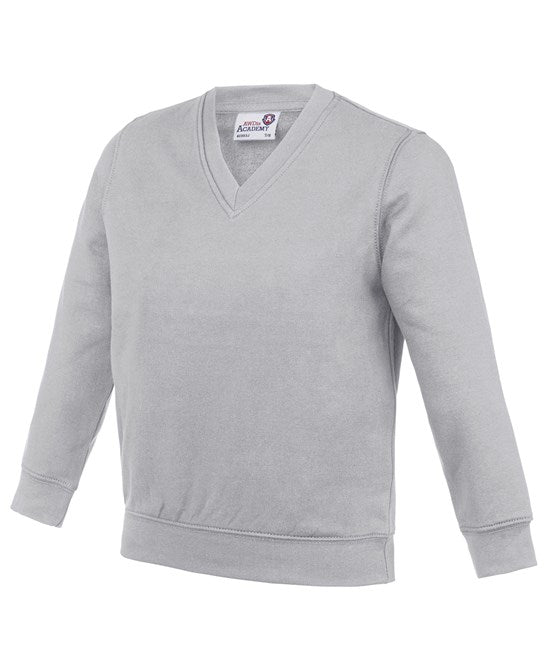 Awdis Academy Kids V-Neck Sweatshirt Soft Cotton Durable Set-In Sleeves