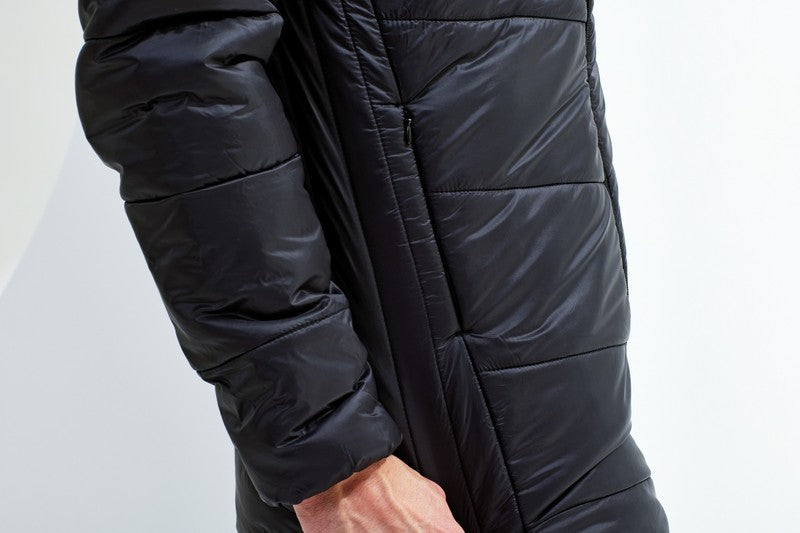 Men's TriDri Microlight Longline Jacket Lightweight Padded Hooded Coat