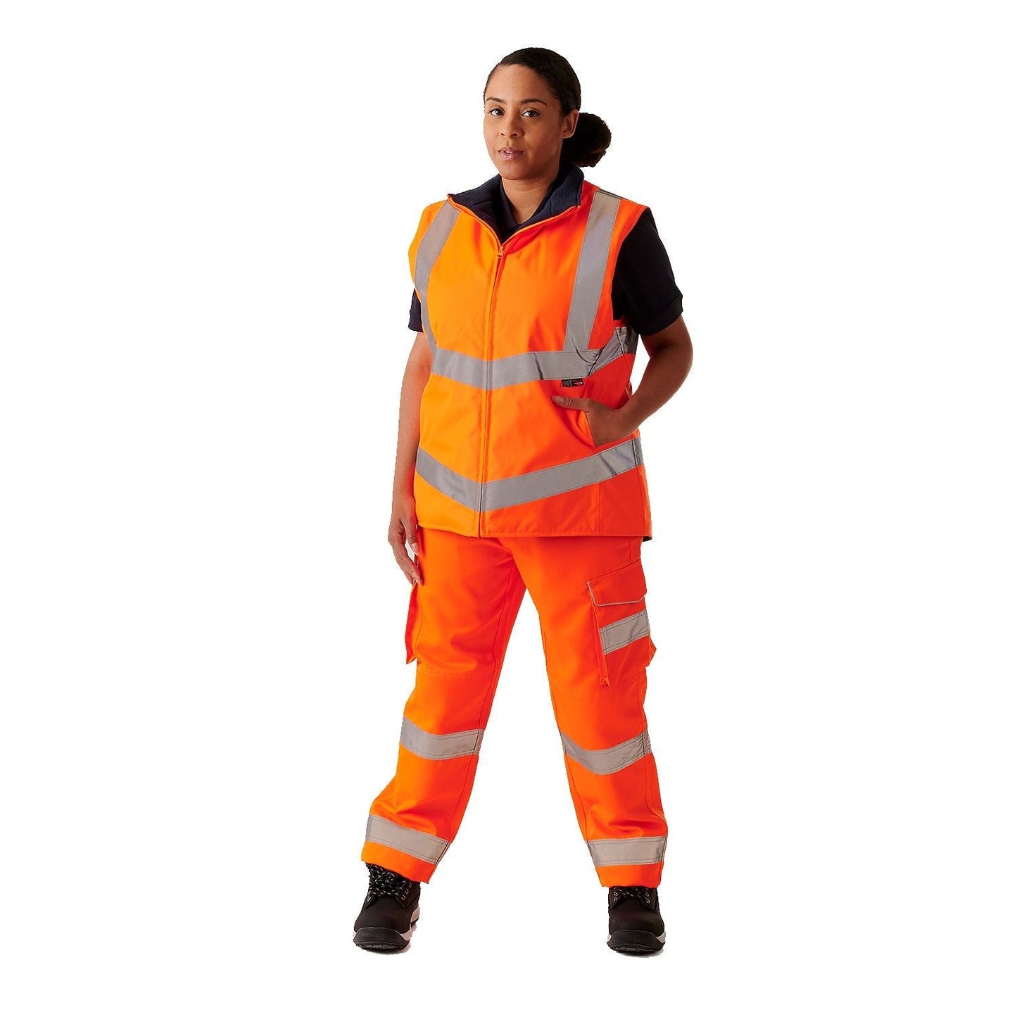 Supertouch Ladies Hi Vis Orange Anjali Body Warmer Fleece Lined 2 Pockets