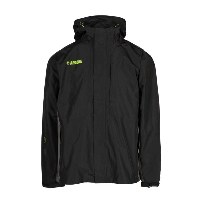 Apache Welland Waterproof Jacket Black Grey Regular Fit with Hood and Pockets