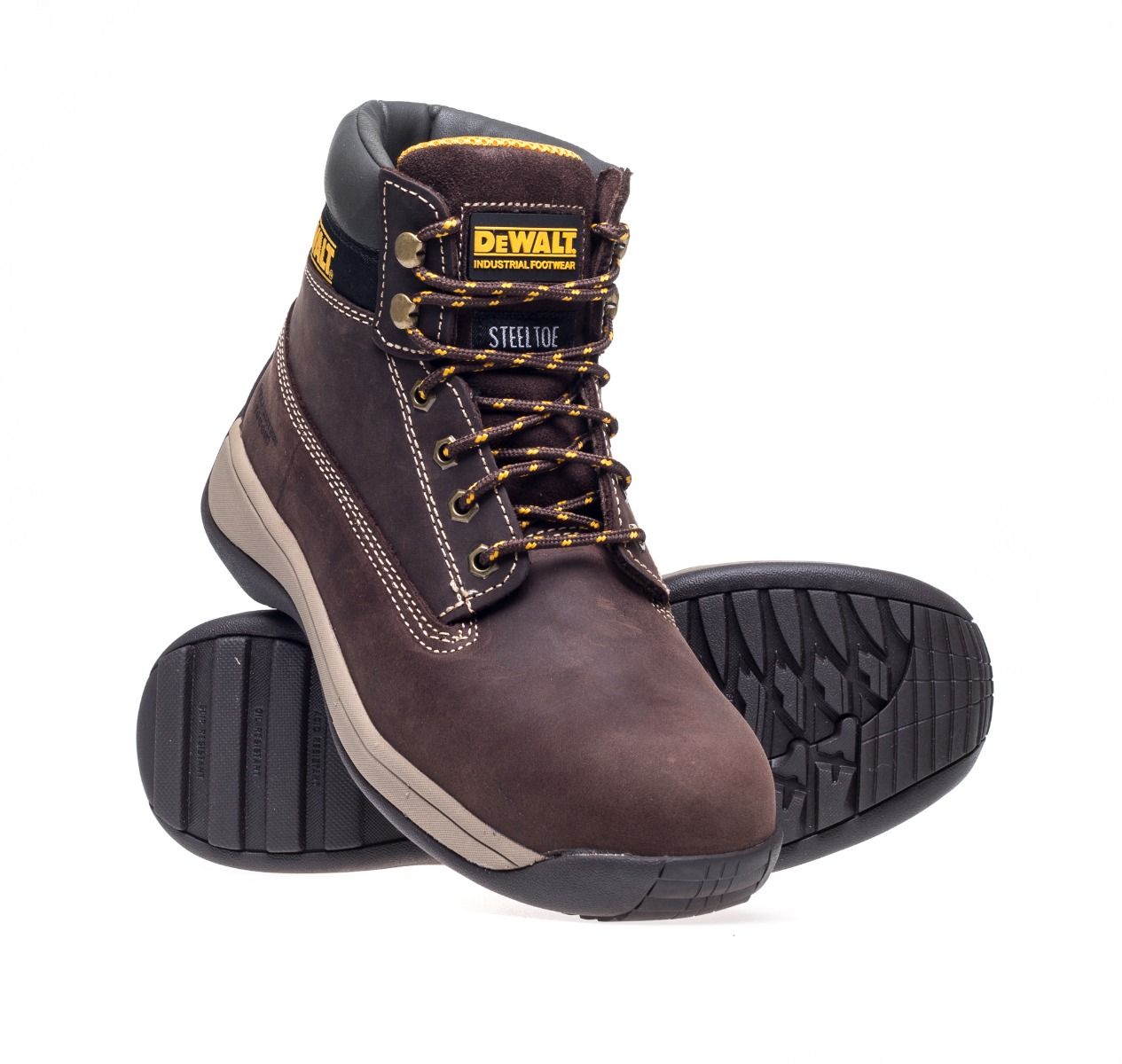 DeWalt Apprentice Brown Safety Boots Steel Toe Lightweight Oil Resistant